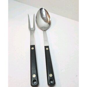 Ekco Vanadium Two Prong Meat Carving Fork Spoon Cooking Serving Utensil USA